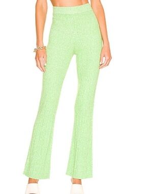 Knit high-waisted flare pants (matching set)